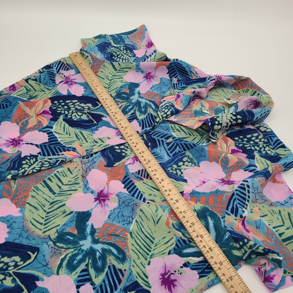 Vintage Tropical Floral Button Front Shirt - Picture 5 of 9
